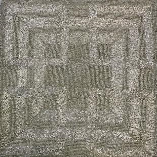 Silver Beaded Greek Key Placemat