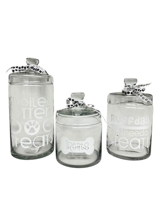 Glass Dog Treat Jar, 3 Styles