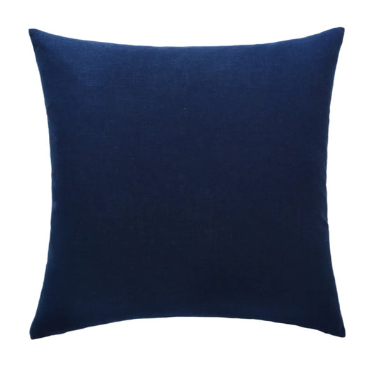 Navy Linen Blend Throw Pillow