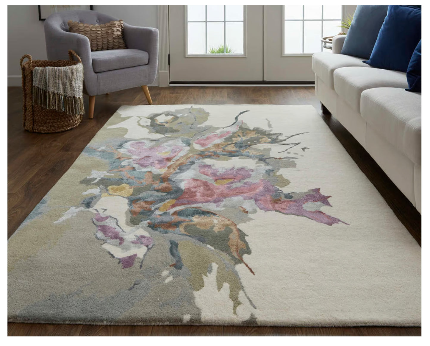 Dafney Floral and Botanical Hand Tufted Rug, 10' x 14'