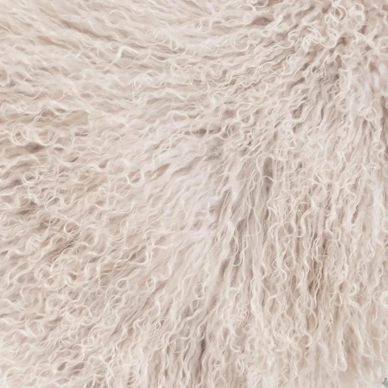 Luna Light Beige Fur Lumbar Pillow