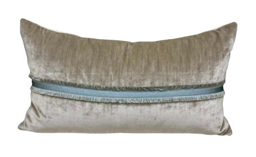 Taupe Velvet Lumbar w/ Horizontal Trim