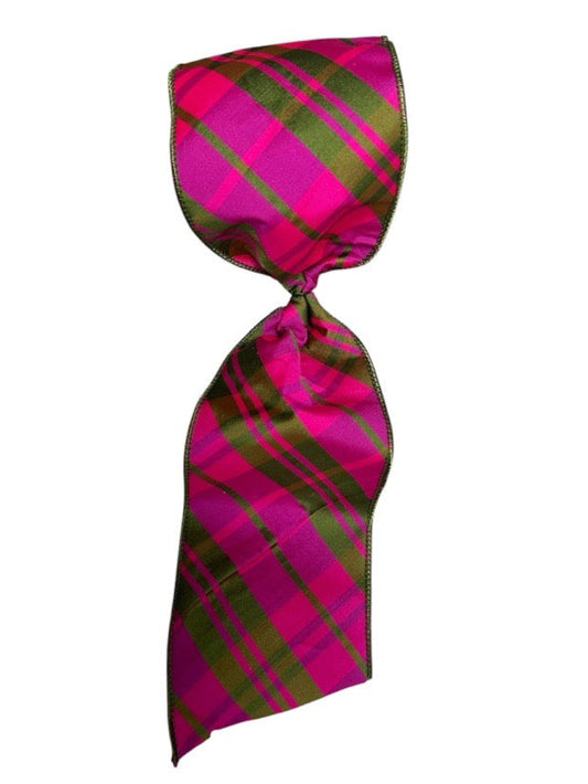 Pink & Green Plaid Wired - Single Loop