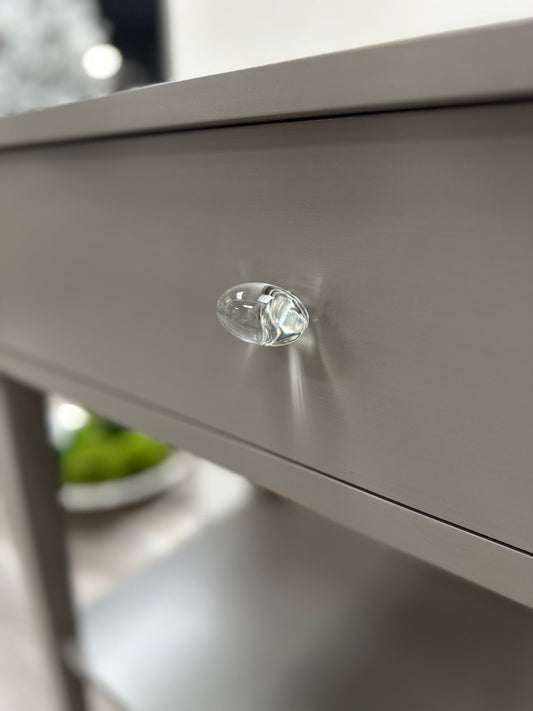 Noah Side Table / Taupe / Crystal Oval Knobs