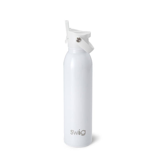 Shimmer White Flip + Sip Water Bottle 20oz