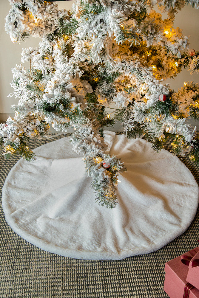 Faux Fur Tree Skirt - White