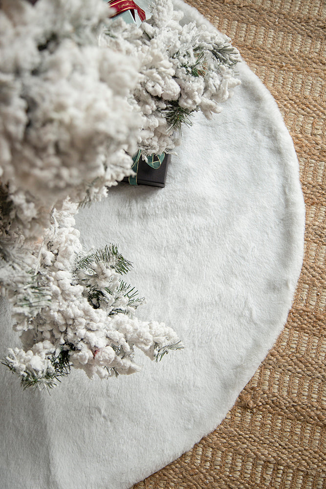 Faux Fur Tree Skirt - White