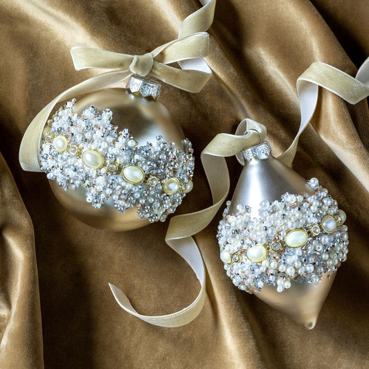 Jewel and Pearl Champagne Ornament, 2 Style Options