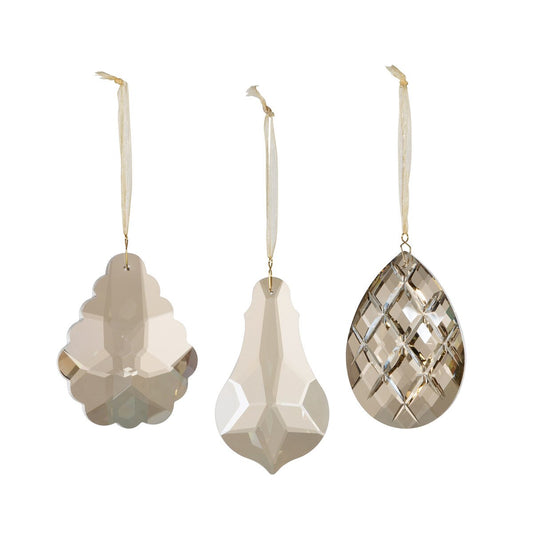 Faceted Crystal Ornaments, 3 Styles