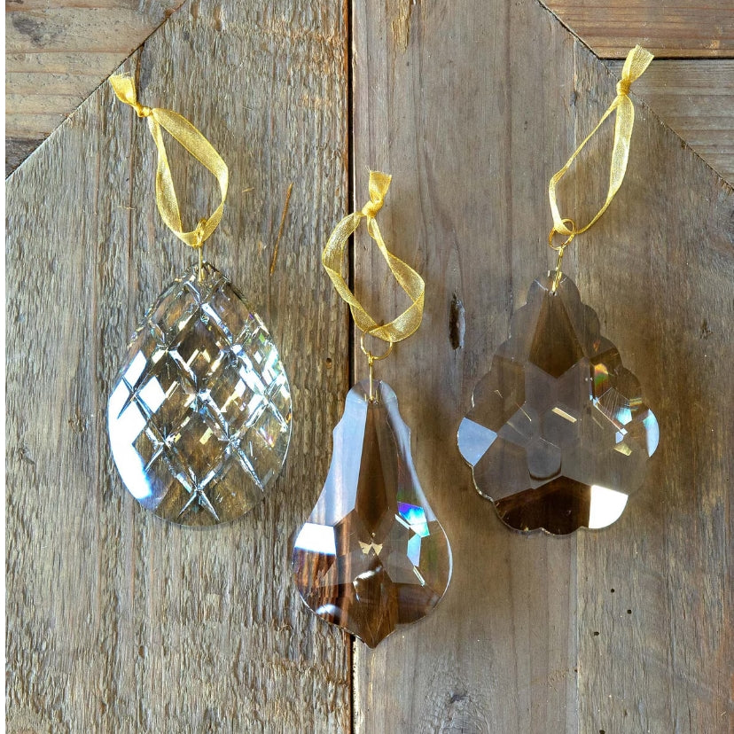 Faceted Crystal Ornaments, 3 Styles