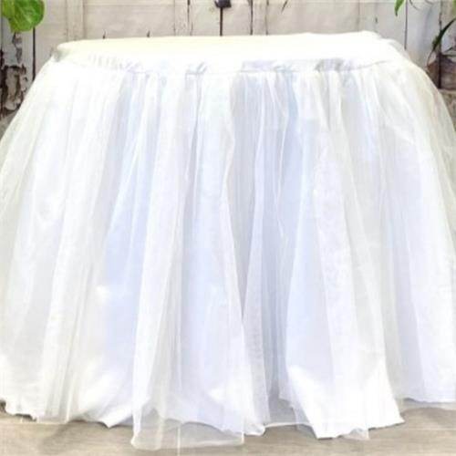 White Tulle Round Tablecloth