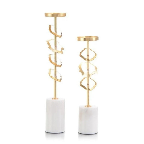 Candle Holder - Floating Acrylic Discs on Marble Base, 2 Size Options