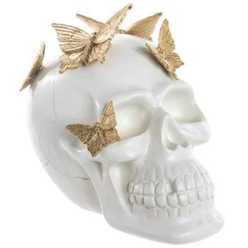 Skull With Butterfly - 7.75"