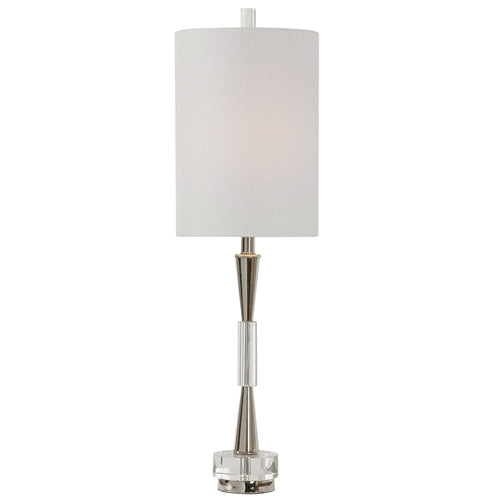 Crystal and Nickel Modern Buffet Lamp