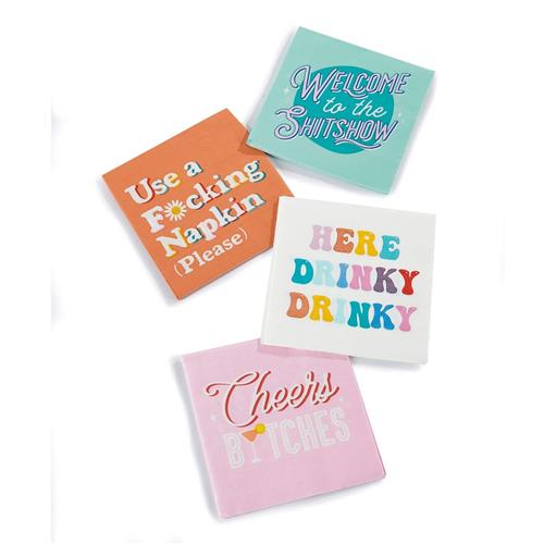 Cocktail Napkins - Dirty Words, 4 Style Options