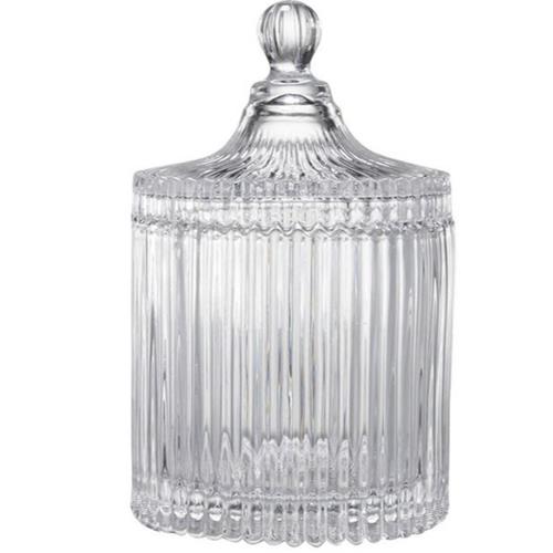 Reeded Lidded Glass Bar