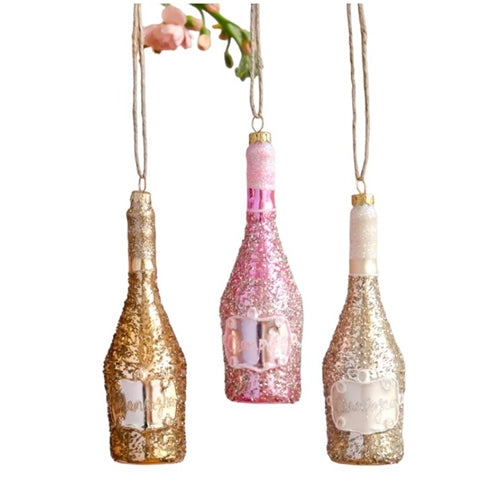 Ornament - Champagne Bottle, 3 Color Options