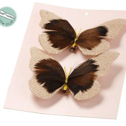 Burlap Butterfly - Set of 2