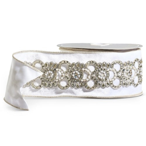 White Velvet Wired with Pearl Embellishments