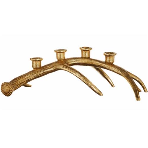 Candelabra - Gold Antler, 16.5"