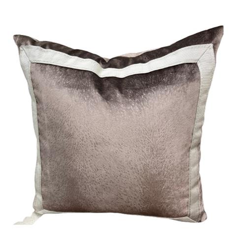 Metallic Light Chocolate Pillow w/ Ivory Border