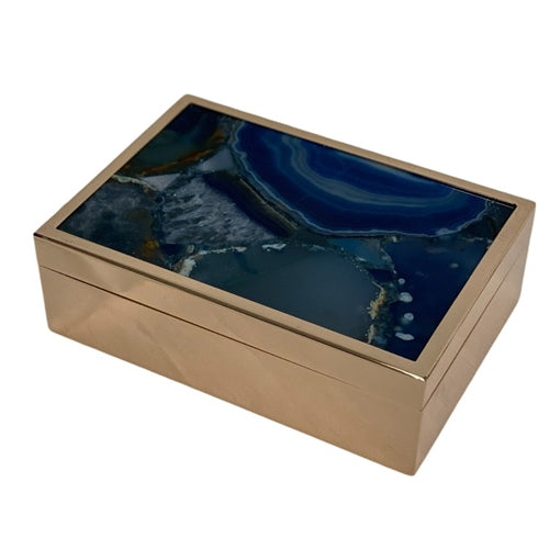 Gold and Blue Agate Box