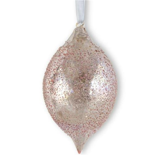 Light Pink Textured Mercury Glass Teardrop Ornament