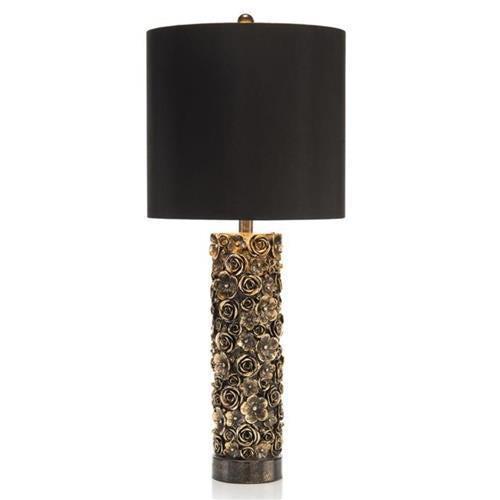 Black and Gold Rosette Lamp