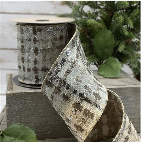 Taupe & Silver Jacquard Cross Check