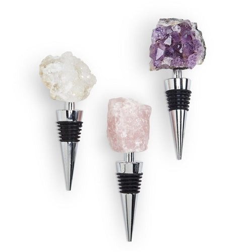 Natural Stone Wine Bottle Stopper in Gift Box, Assorted 3 Colors