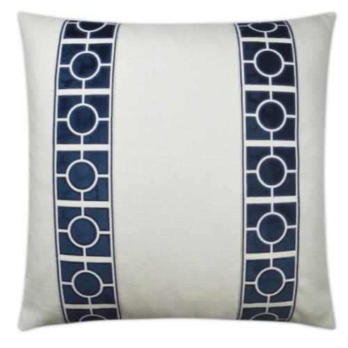 White Pillow w/ Navy Band