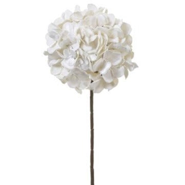 Hydrangea Spray - Velvet White, 18.5" L