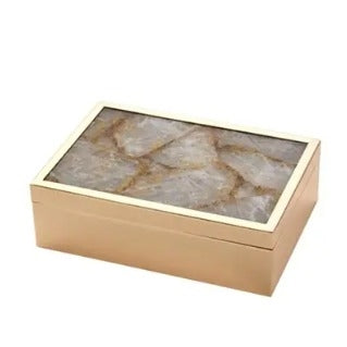 Gold and Rose Agate Box