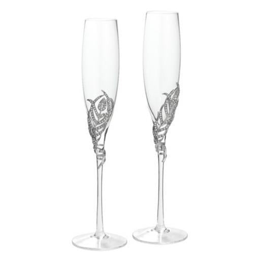 Crystal and Glass Flute Set