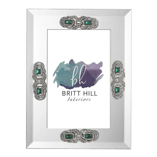 Mirror Frame w/ Emerald Embellishment