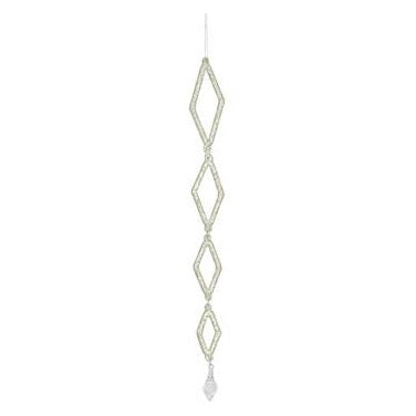 Diamond Link Hanging Ornament - 15.75" White