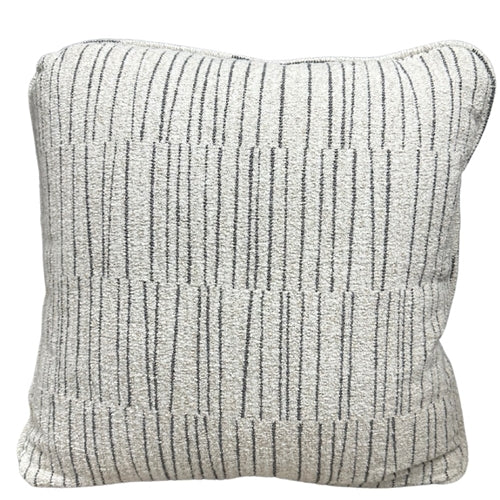 Striped Pattern Pillow - Ivory/Slate 18" x 18"