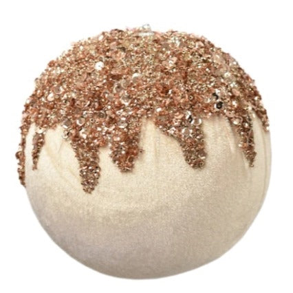 Velvet Ball With Dripping Sequins