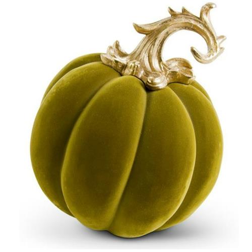 Pumpkin - Green Velvet w/ Gold Leaf Stem