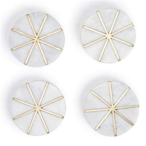 White Marble Coasters - Set of 4