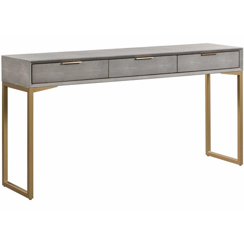 Console Table - Shagreen and Brass