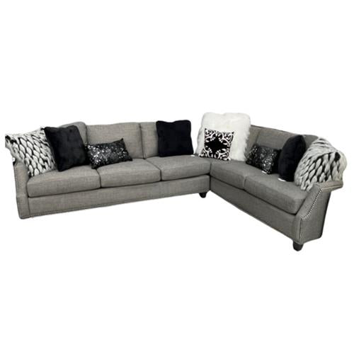 Dark Grey Upholstered L-Shaped Sectional