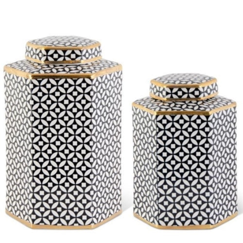 Black & White Canisters, 2 Size Options