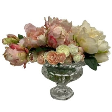 Peonies in Glass Urn