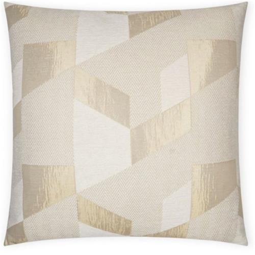 Beige & Gold Geometric Pillow