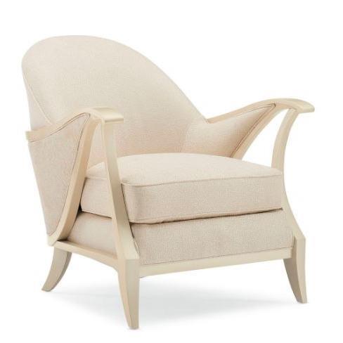 Cream Upholstered Damask Occasional Chair