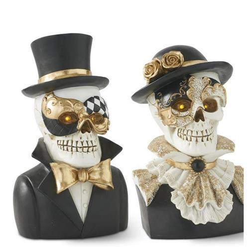 Skeleton Man and Woman Bust - S/2