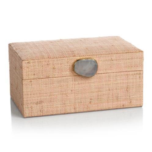 Raffia Blush Box with Stone Accent