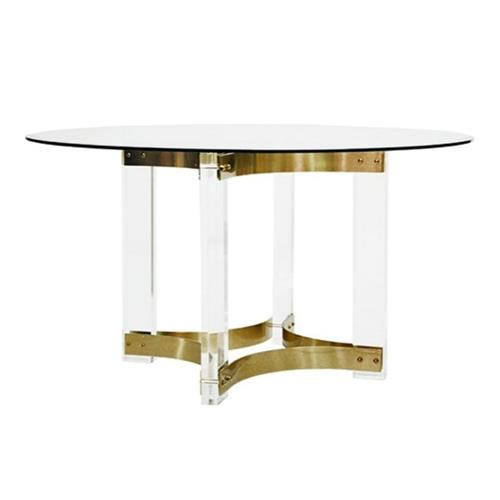 Acrylic and Brass Dining Table Base