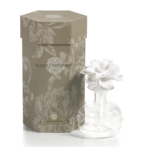 Porcelain & Crystal Diffuser - White Hibiscus